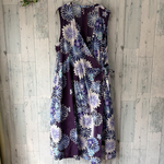 ☆  sale 青の花柄の浴衣反物から　カシュクールワンピース　浴衣リメイク♪