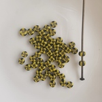 再販無し◆ デッドストック 3mm 40粒　硝子　チェコビーズ　しましま　イエロー