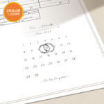 婚姻届 ✧ Calendar｜ウェディング｜結婚式｜カレンダー｜日付｜ナチュラル｜シンプル｜かわいい｜おしゃれ｜名前入り［お名前/記念日お入れします◎］［役所へ提出できる婚姻届］
