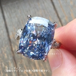 ｷﾗｷﾗ!!　クラシカルブルージルコニアのレクタングルリング（指輪のサイズはご自身で調整可能です）