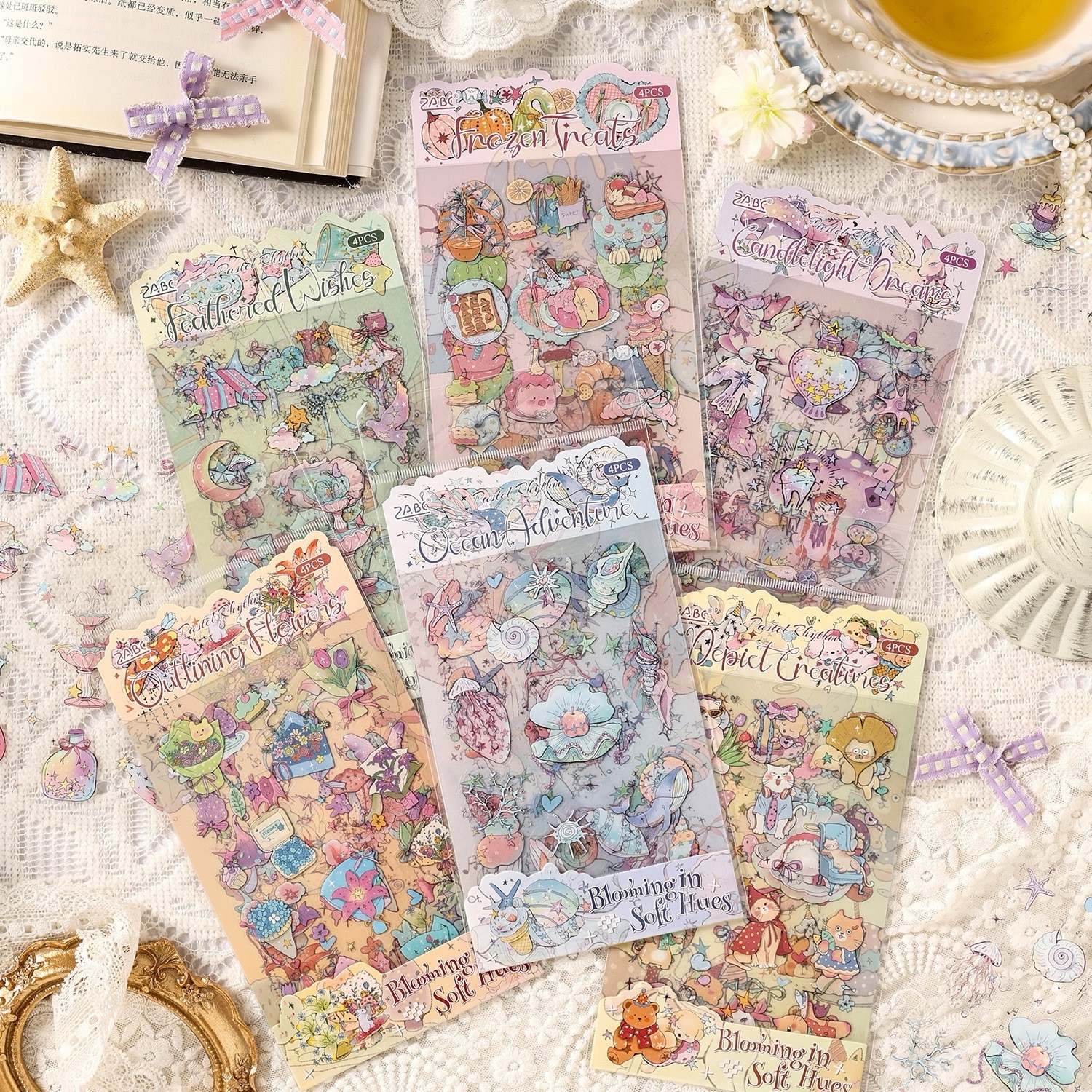 2118コラージュ ステッカー 素材 コレクション 海外 6種セット - TETE