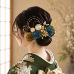 古色が可愛い髪飾り