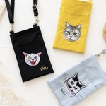 うちの子刺繍のスマホショルダー(送料込み)／オーダーメイド・ミシン刺繍