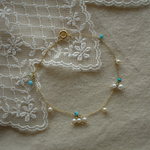 パールとターコイズ色のブレスレット