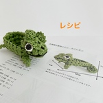 石畳編み動物小かご カメレオンレシピ