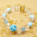 【限定1点】カリブ海の宝石◆美しい波模様◆最高級ラリマー15mm玉 ラリマー×タイチンルチルクォーツ ブレスレット