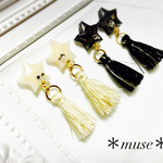 星とタッセルピアス/イヤリング