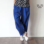 コットン100%　涼しく、快適　夏のゆったりテーパードイージーパンツ　(ロイヤルブルー)　Tapered Pants (Royal blue)