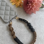 MINI Woodall とパラコードのショートストラップ　brown×monotone
