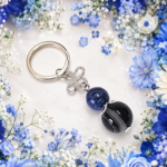天然石＊天眼石/チベットアゲート&ラピスラズリ＊キーホルダー/ストラップ/チャーム＊パワーストーン＊天然石＊スマホストラップ＊マスクチャーム＊お守り＊ミニ＊シンプル