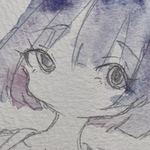 もうどこも見ていないね。 オリジナル手描き原画イラスト 一点物 ミニ原画