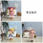 ラスト5セット【受注制作】プチブライスアウトフィット　バブーシュカのセット　ピンク×ピンク　3点セット　ハンドメイド
