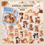 アニマルフレンズ 犬 イヌ フレークシール Dog Collection 30枚入 コラージュ素材 海外シール PET 手帳デコ 【m】