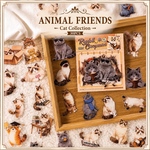 アニマルフレンズ 猫 フレークシール Cat Collection 30枚入 コラージュ素材 海外シール PET 手帳デコ 【m】