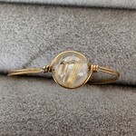 【金運・目標達成】とっても綺麗なゴールドルチルクォーツのお守りリング｜ サージカルステンレス　金属アレルギー対応　ピンキー　指輪　ワイヤー　小さい　華奢　ゴールデン 一粒