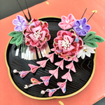 七五三 カメリアのお花の髪飾り☆ピンク☆浴衣