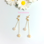 再販！コットンパール揺れるロングピアス