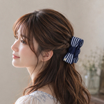 ＊初めて恋した日に読む話＊春見順子使用＊ボーダーリボンバンスクリップ＊ブルー