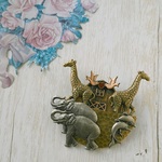 Noah's Ark mix metal vintage brooch ヴィンテージブローチ