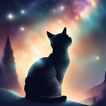 猫と星空のデジタルペーパー四点セット