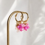 Melia　プルメリア　天然石フープピアス　フープイヤリング　