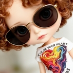 💙💜COLOR YOUR HEART💛❤️ レインボー フレンチＴシャツ  ブライス ブライスアウトフィット　アイシードール ジェニー ジェニーアウトフィット momokoドール momoko