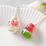 スイカのかき氷とスイカのピアス/イヤリング＊ミニチュア