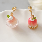 丸ごと桃タルトと桃のかき氷のピアス/イヤリング＊ミニチュア