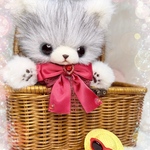 ☆*:.｡. milkcocoa.｡.:*☆ふわふわ☆グレーのベビーねこちゃん☆テディベア　ぬいぐるみ