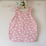 ０歳〜４歳頃まで使える６重ガーゼスリーパー＊ｐｕｋａｐｕｋａ雲柄＊ベビーピンク再販７