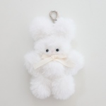 ふわふわうさちゃん（白）のぬいぐるみチャーム　#うさぎ　#ハンドメイド #手縫い