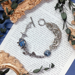 青い薔薇のシルバーマンテルブレスレット