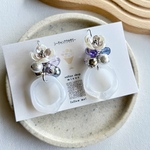【ｼﾙﾊﾞｰ × 🤍💜】クリアアクリルリングピアス