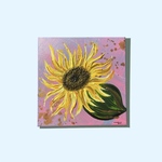 7月のお花『朝顔』25㎝×25㎝絵画/アクリル画/テクスチャーアート/アート/キャンバス/インテリア