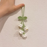 かぎ編み、チャーム 、ハンドメイド、鈴蘭のストラップ、枯れない花
