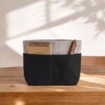 帆布のバッグインバッグ★モノトーン　持ち手、ペットボトルホルダー、仕切りステッチ追加オプションあり