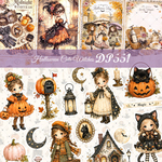 【DP551】デザインペーパー スウィート ハロウィン ガール ジャンクジャーナル