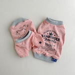【杢レッド】 Tシャツ／タンクトップ オリジナルプリント 半袖 夏 秋　犬服　ペットウェア　ドッグウェア　おしゃれ　ビンテージプリント　古着風　白