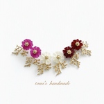 一輪の秋桜ピアス（イヤリング）