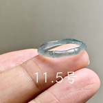 L18-223 氷種 薄煙緑色 11.5号 竹節 リング グアテマラ産 A貨 本翡翠 くりぬき