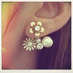 Antique Flower バックチャームピアス