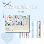 Petite blue parlor - mint - | design paper