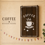 【送料無料】アンティーク調 男前 ウォールボード “COFFEE” 木製 