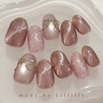 no.275 Cherry Ribbon🍒🎀｜きらめきチェリーレッド♡ ｜リボンネイル｜上品ネイル｜マグネット｜キラキラ｜フラッシュ｜フレンチ｜ブライダル｜前撮り