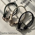 ＼送料込み／ハンドストラップ｜leather hand strap（black / ivory/green）