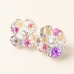 【オープン記念価格】とけない氷のお花ピアス 2個セット 透明 花 夏 浴衣 親子お揃い可　ユムハンドメイド
