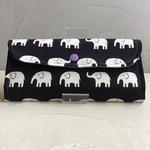 リクエスト品【ちょこっと財布】長財布　ぞう柄　黒色