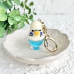 食べたくなる♡【ブルー】ジャンボセキセイインコアイス  キーホルダー / フェイクスイーツ