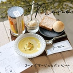 ミニチュアフード　コーンポタージュスープとパンセット