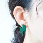 Thunder【レザーピアス/イヤリング】  “Green”